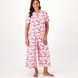 Bumblebella REG Dreamy Jersey Notch Collar & Pant Pajama - Pink (sz XL) a587257